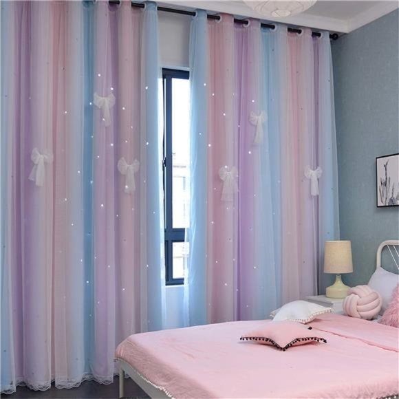 Curtains for Girls Bedroom Kids Room Curtain Colorful Window Nursery Curtain - Picture 3 of 6